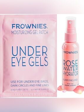 Frownies Under Eye Gel Patches & Rose Water Hydrator READ
